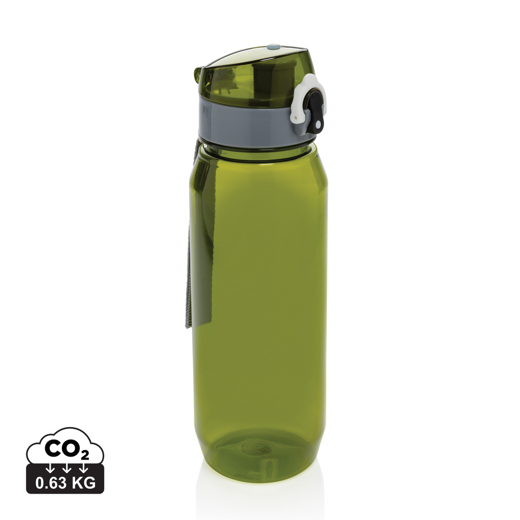 Gourde réutilisable verte avec bouchon rabattable