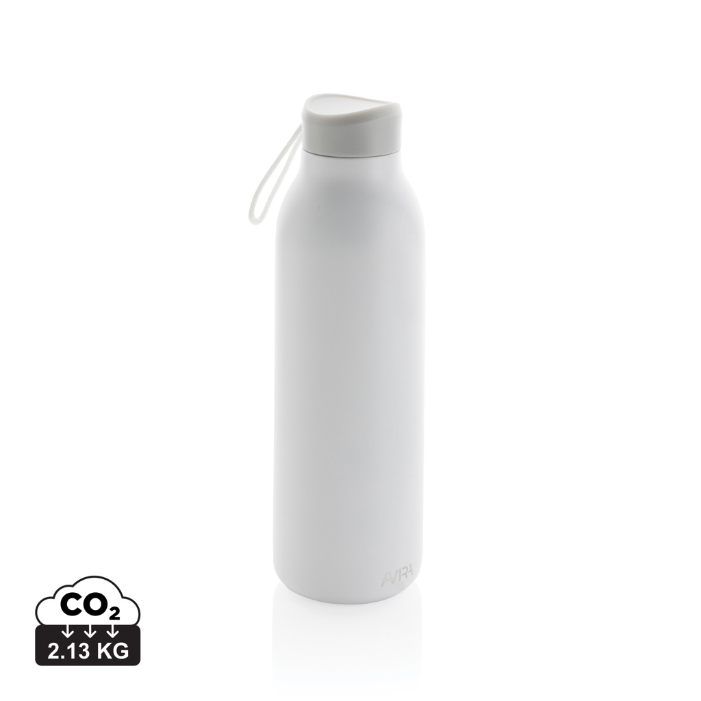 Gourde blanche réutilisable avec bouchon et dragonne