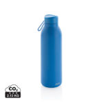 Gourde réutilisable bleue avec bouchon et sangle