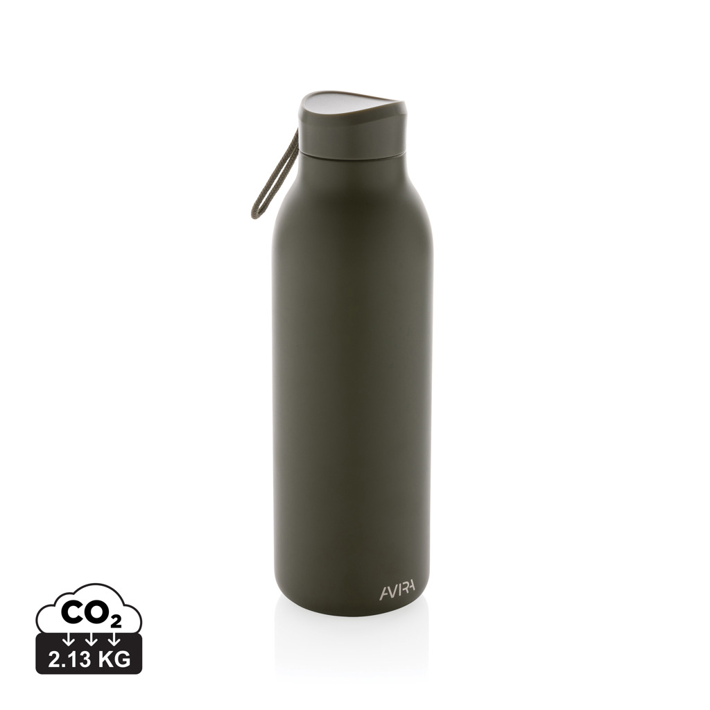Gourde réutilisable verte avec sangle