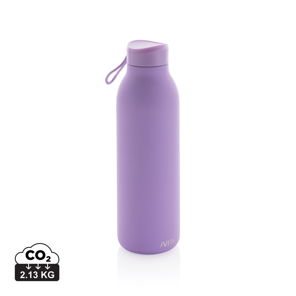 Gourde réutilisable violette avec bouchon et sangle