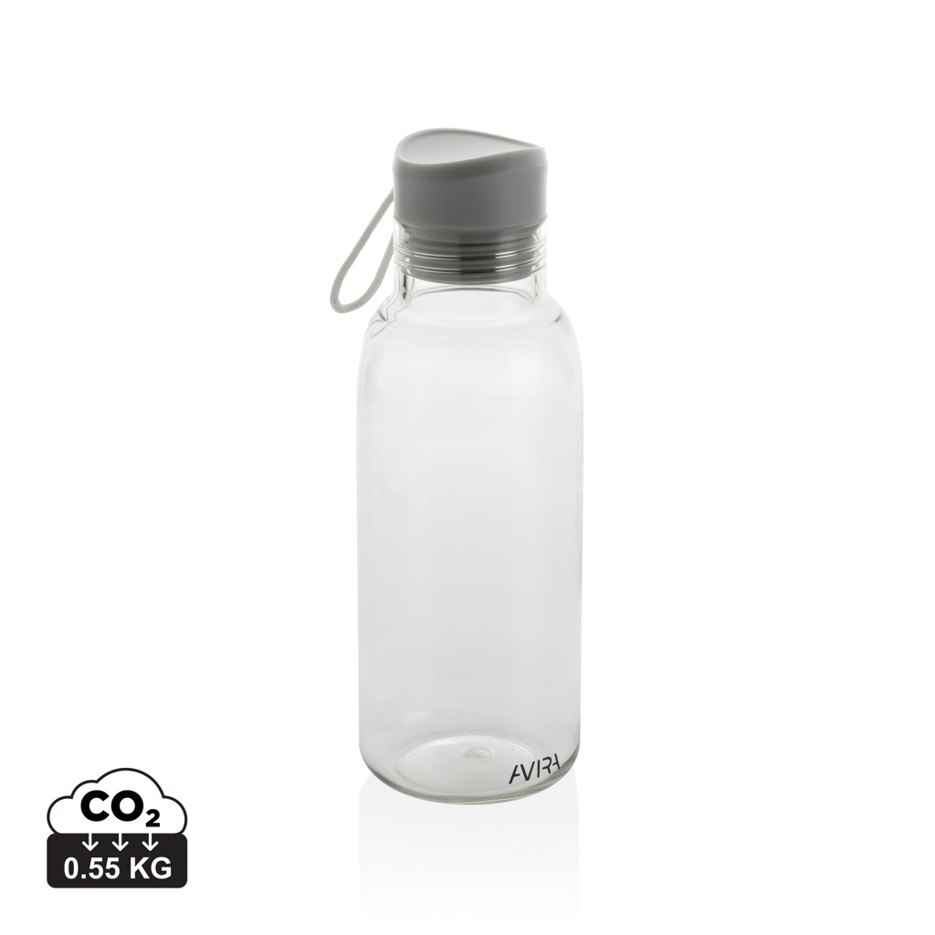 Gourde réutilisable transparente avec bouchon gris