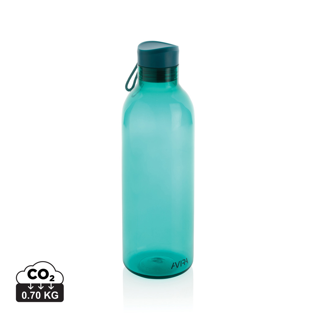 Gourde réutilisable turquoise avec bouchon et dragonne