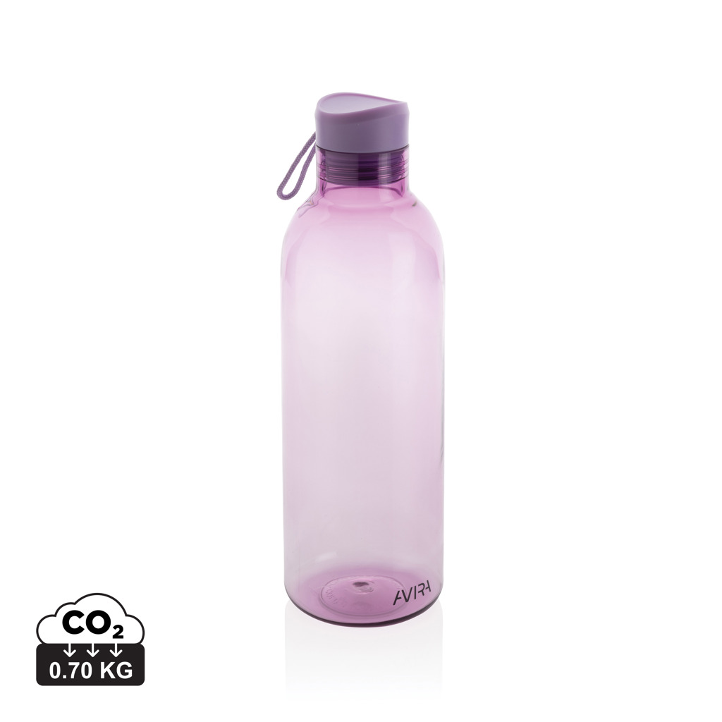 Gourde réutilisable rose translucide avec bouchon