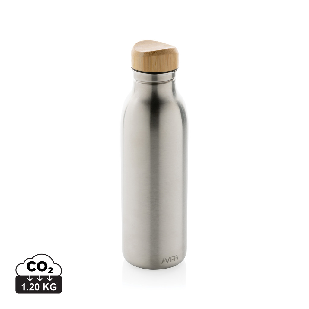 Gourde en acier inoxydable avec bouchon en bambou