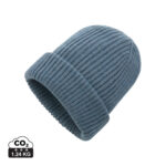 Bonnet en maille bleu avec revers
