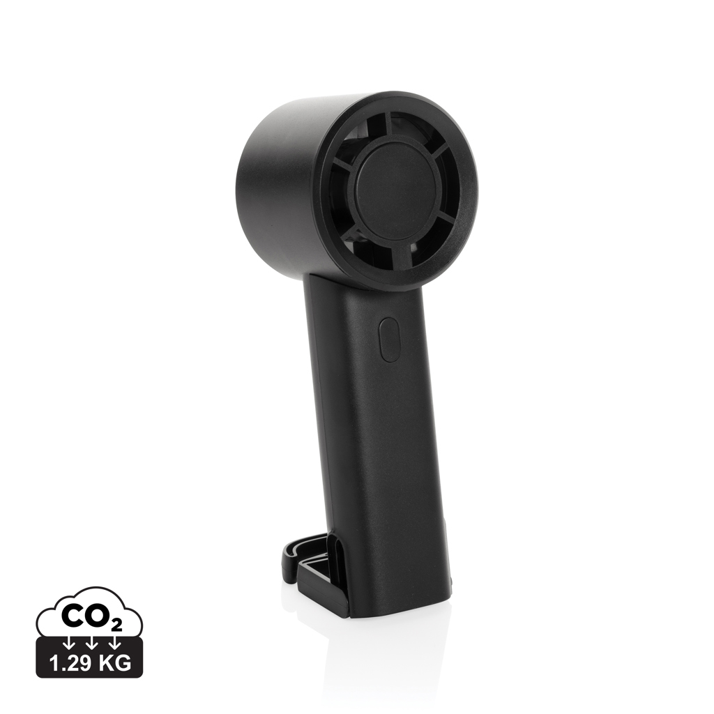 Ventilateur portable noir avec support intégré