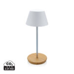 Lampe de table moderne avec base en bois