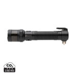 Lampe torche tactique noire avec brise-vitre