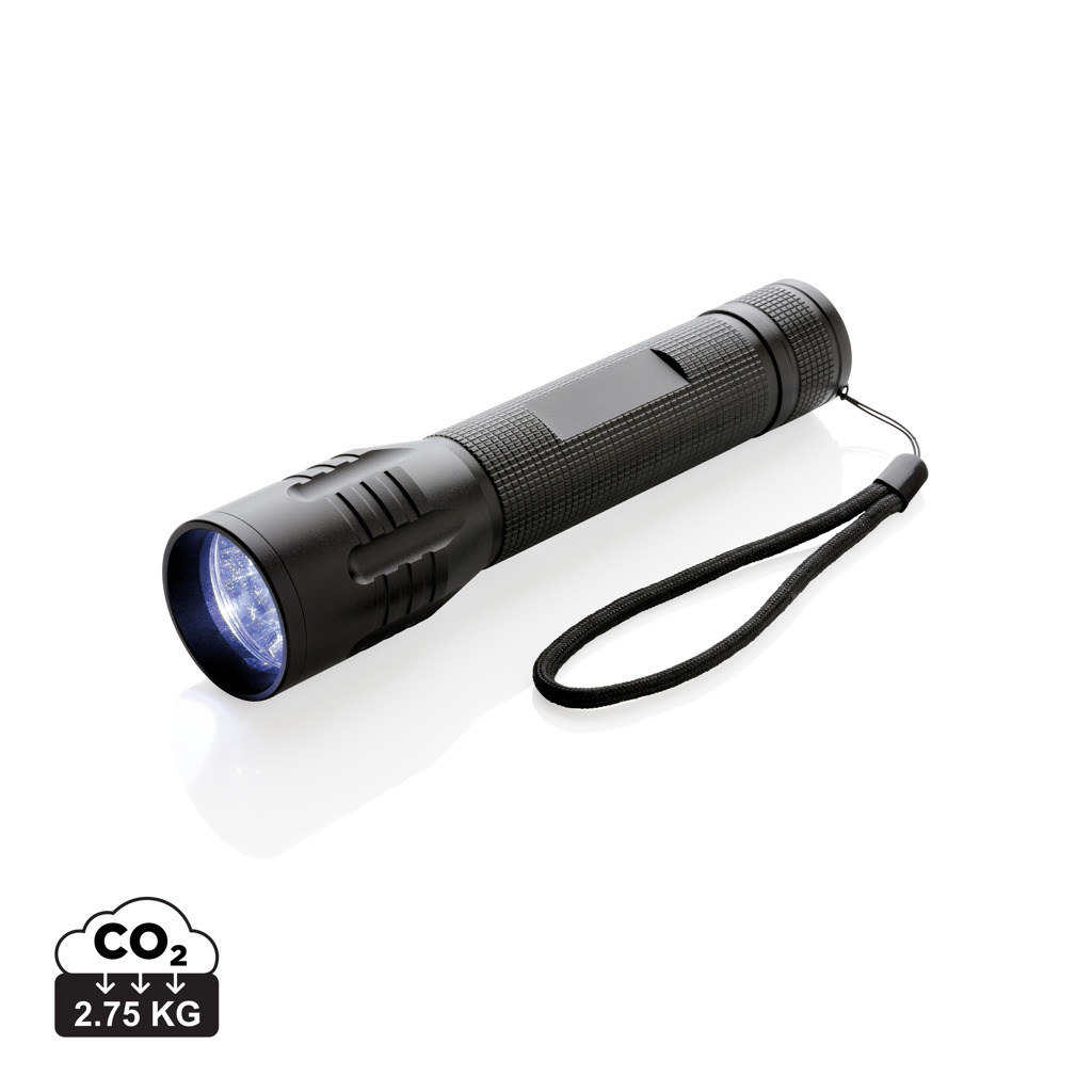 Lampe torche noire avec dragonne