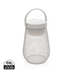 Lanterne portable blanche à structure grillagée