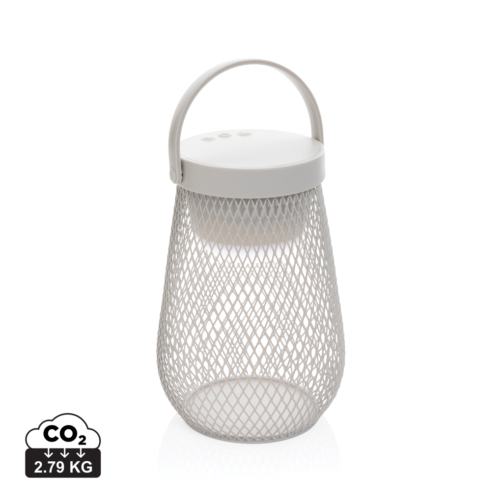 Lanterne portable blanche à structure grillagée