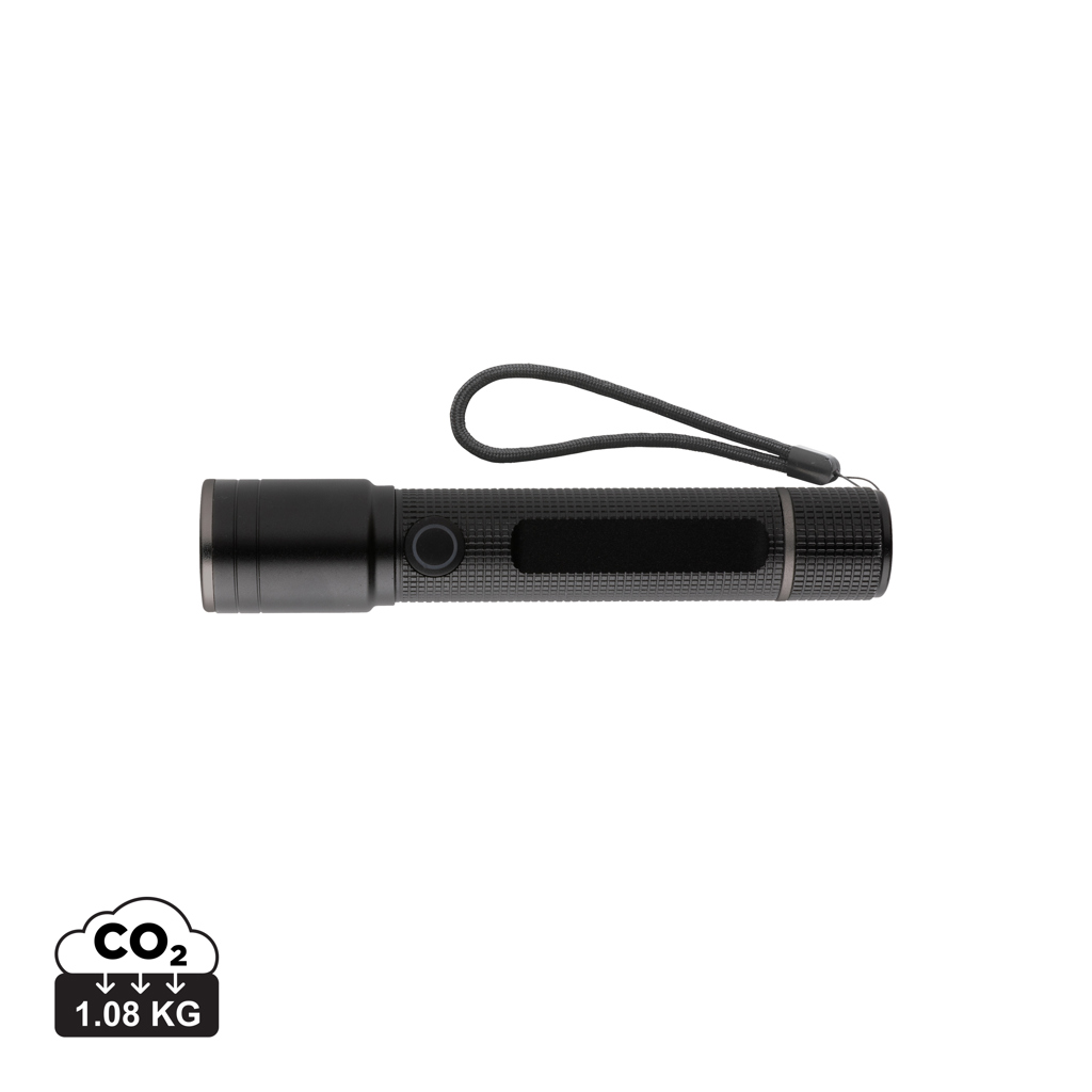 Lampe torche noire avec dragonne