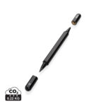 Stylo noir minimaliste avec capuchons détachés