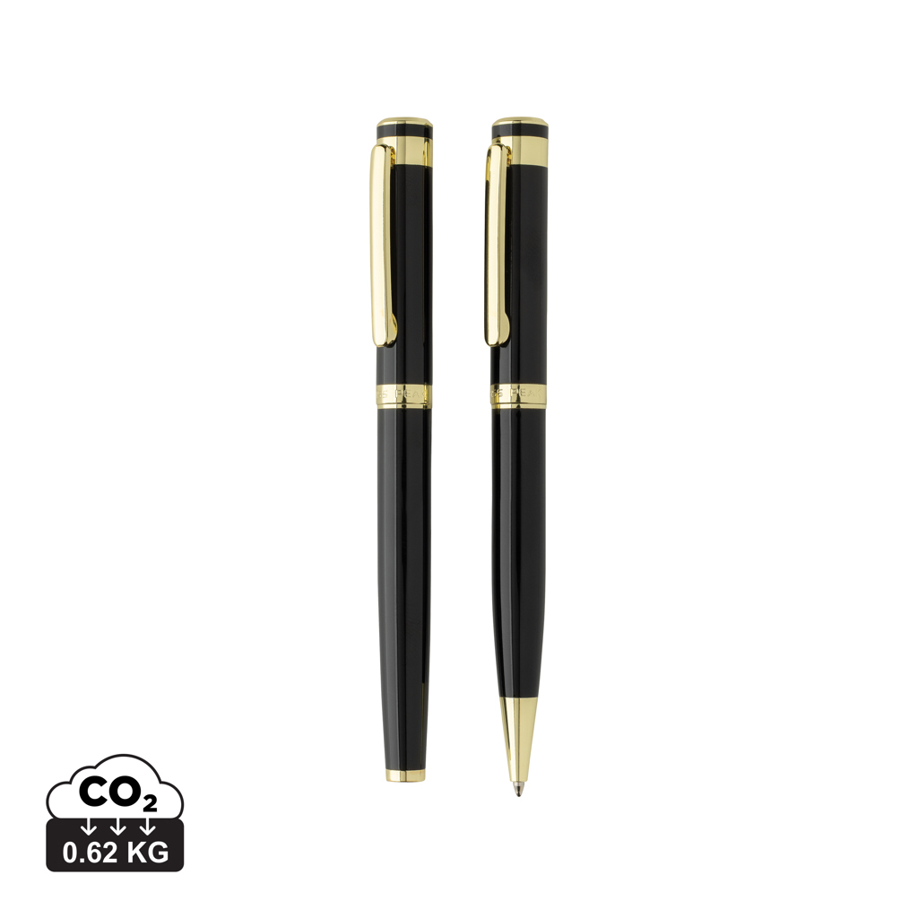 Deux stylos noirs et dorés élégants