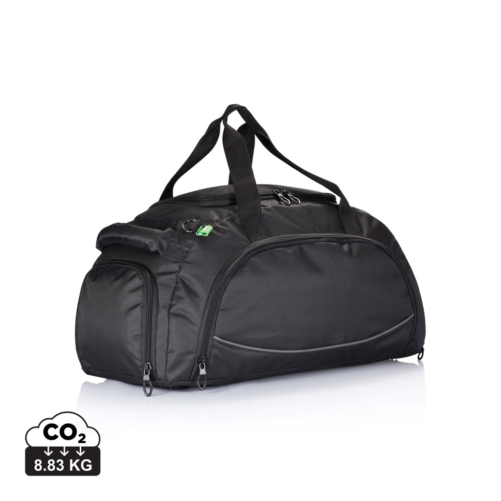 Sac de sport noir avec fermetures éclair