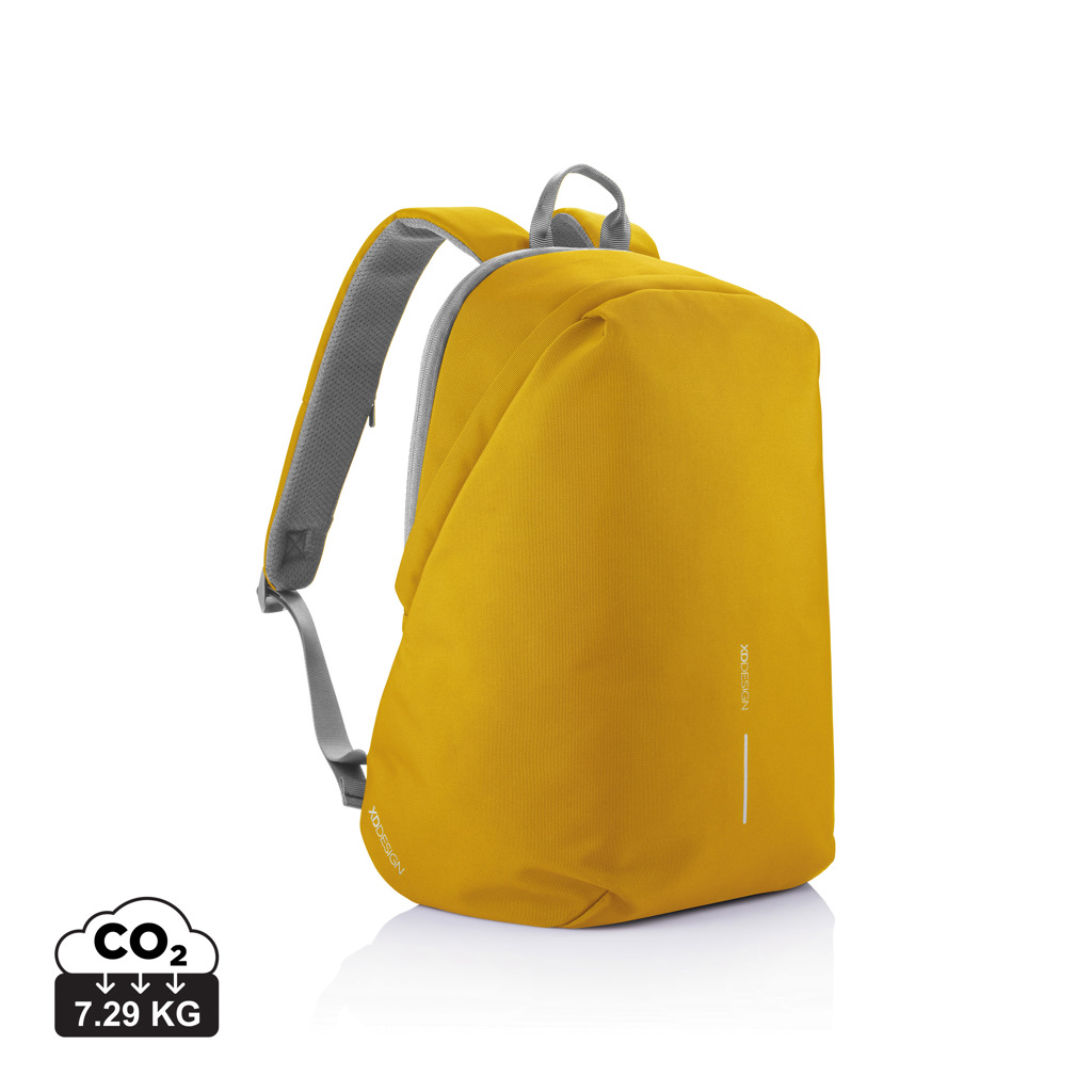 Sac à dos jaune avec bretelles grises
