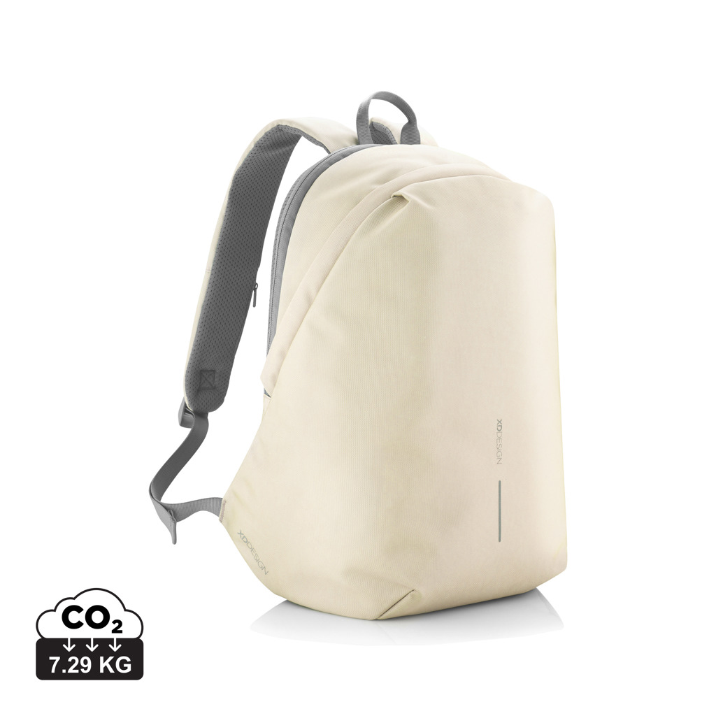 Sac à dos beige minimaliste avec bretelles grises