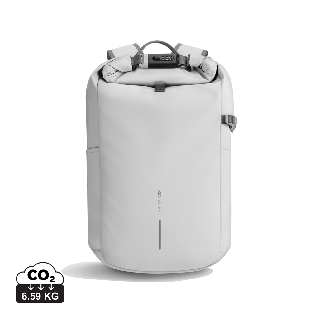 Sac à dos gris antivol avec serrure intégrée