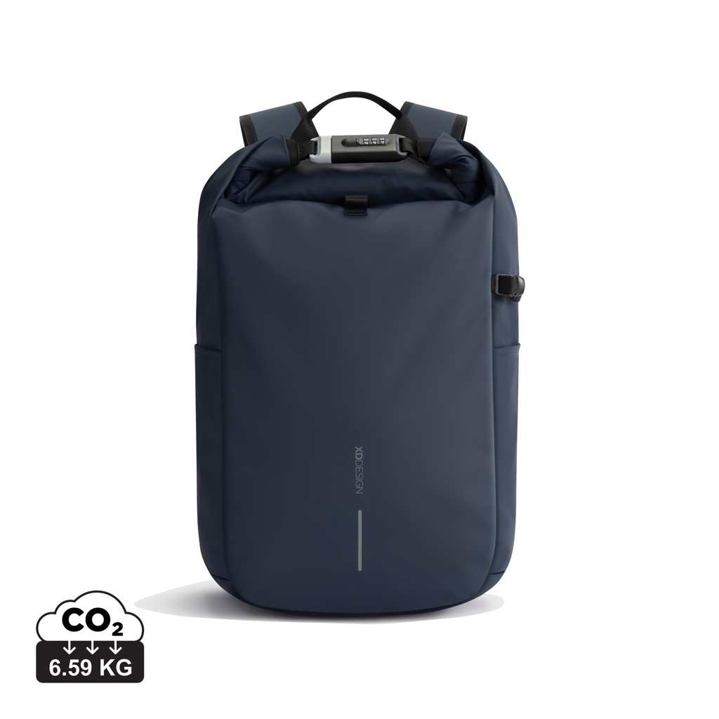 Sac à dos bleu avec fermeture sécurisée