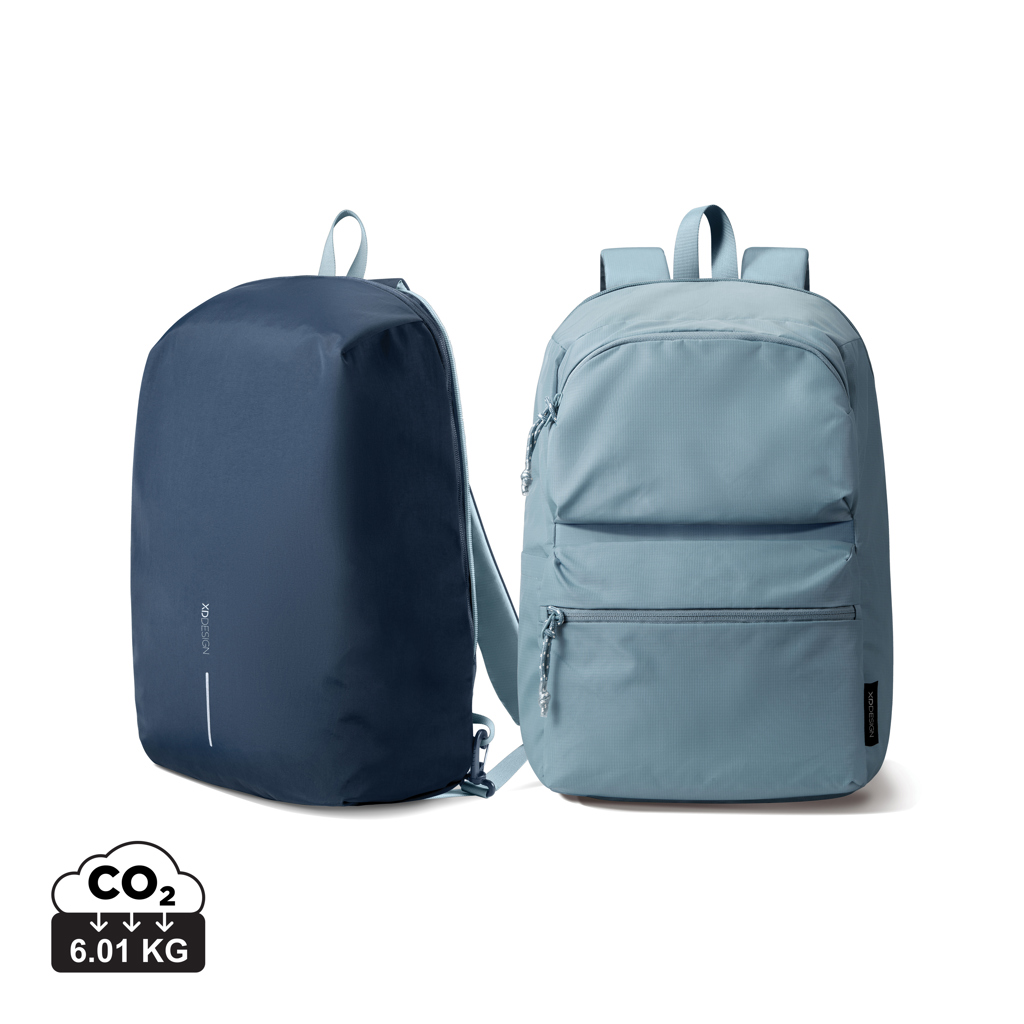 Deux sacs à dos modernes bleu et gris