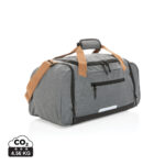 Sac de voyage gris avec bandoulière beige