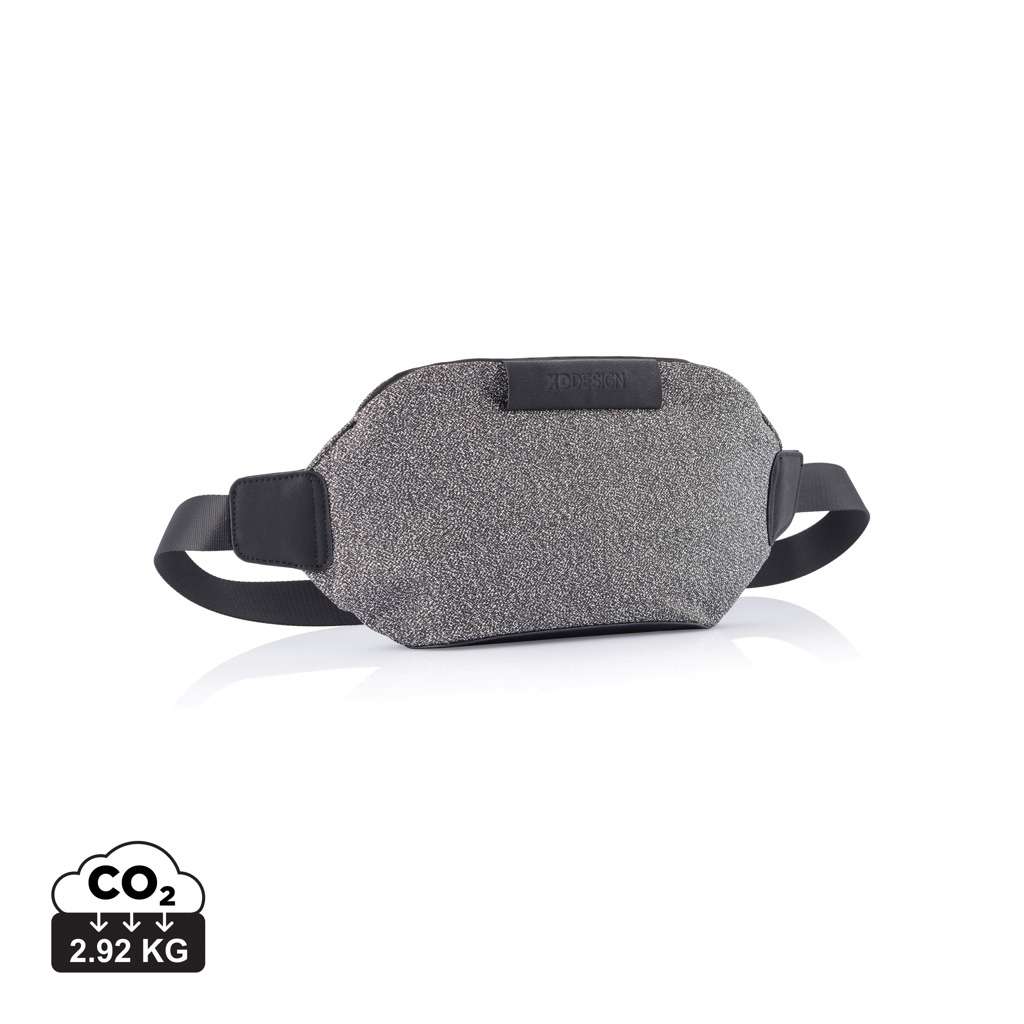 Sac banane gris avec sangle noire