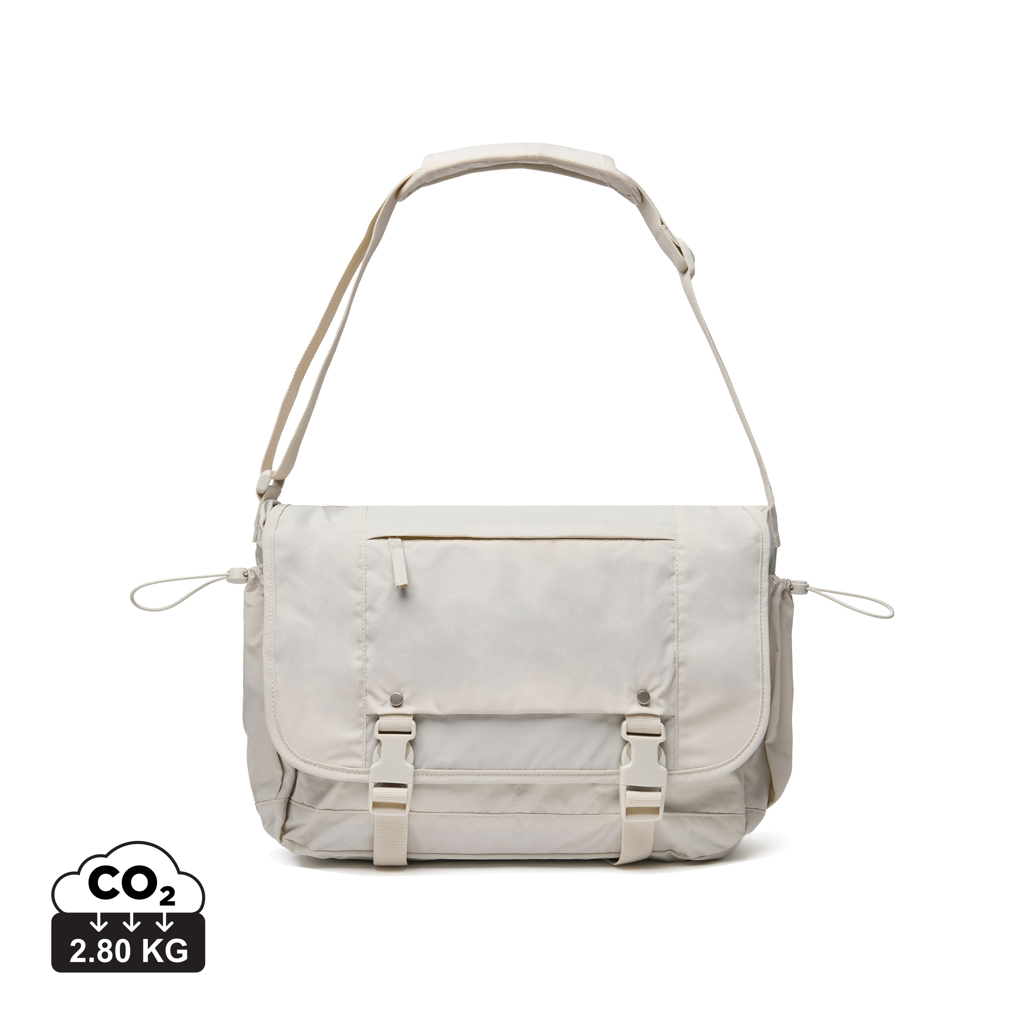 Sac bandoulière beige avec boucles frontales