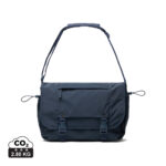 Sac bandoulière bleu avec rabat et boucles