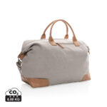 Sac de voyage gris avec poignées marron