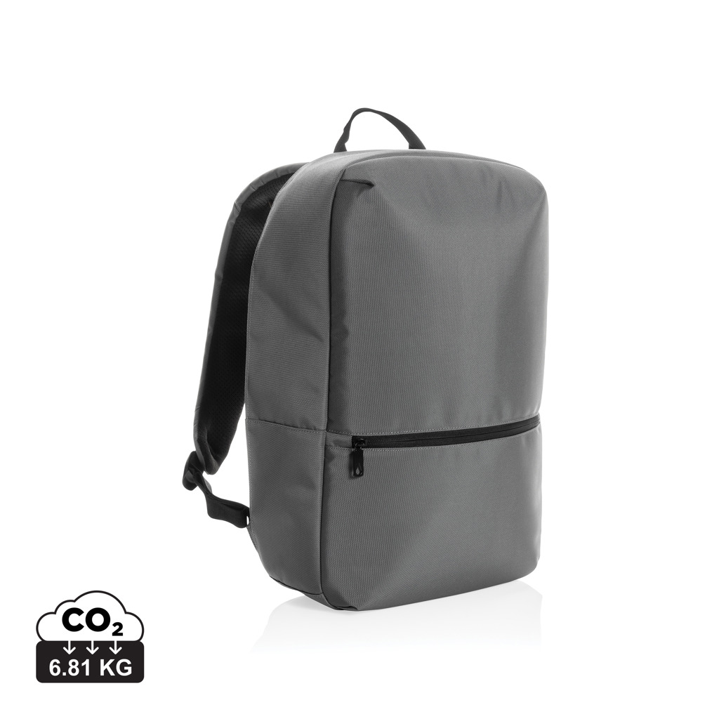 Sac à dos gris minimaliste avec poche zippée