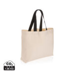 Sac cabas en toile beige anses noires