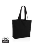 Sac cabas noir en tissu sur fond blanc