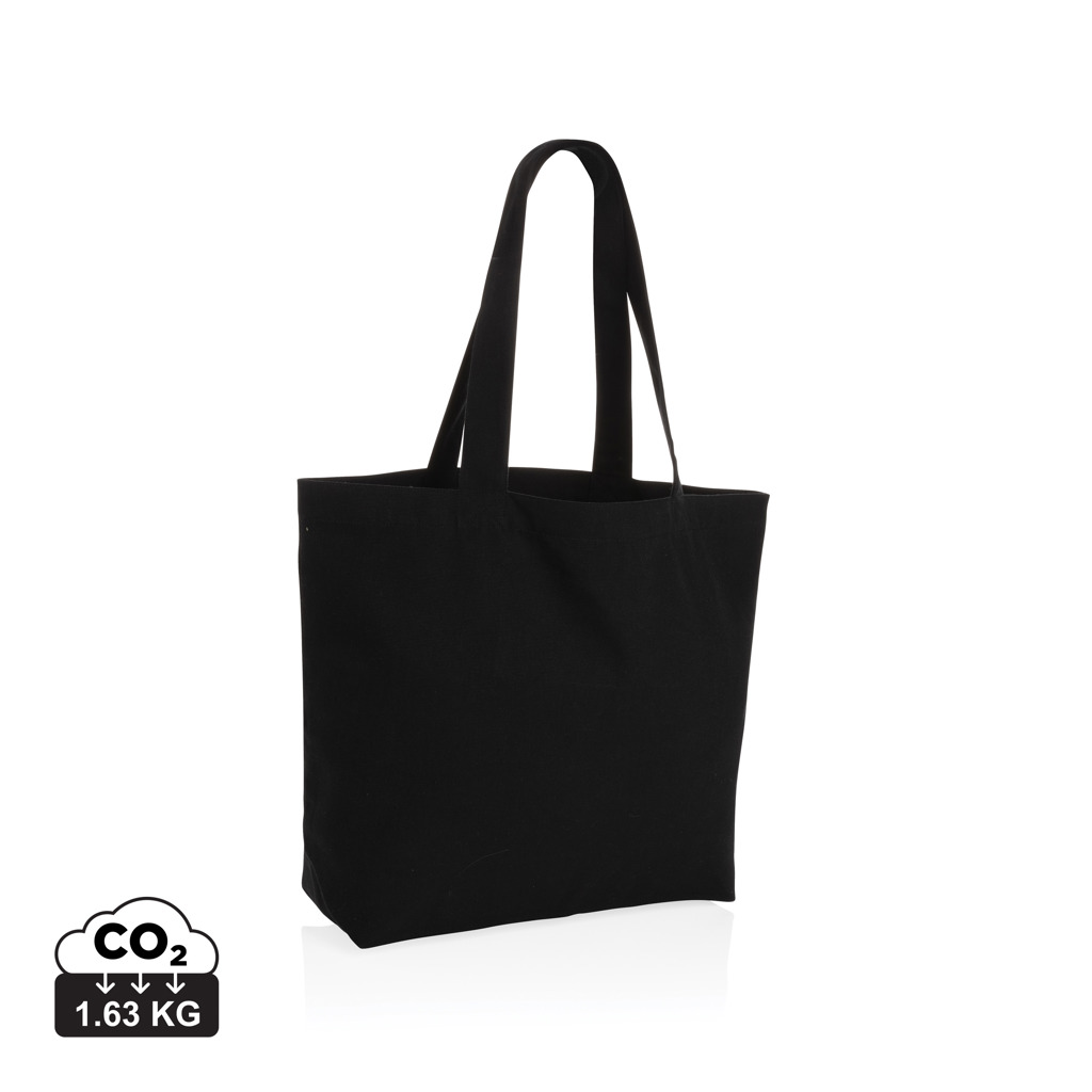 Sac cabas noir en tissu sur fond blanc