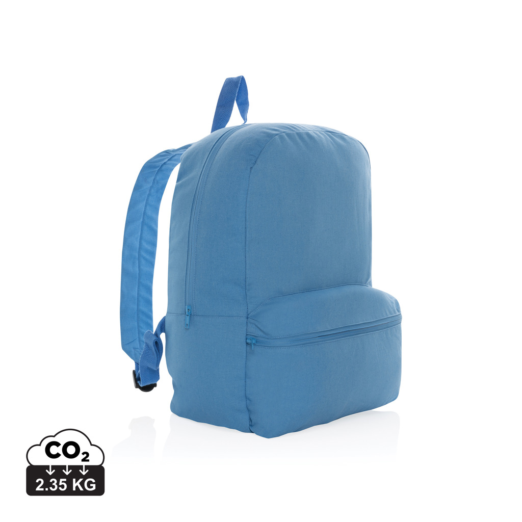 Sac à dos bleu uni avec poche frontale