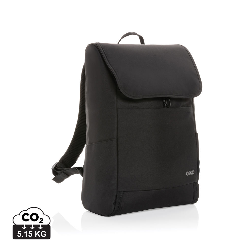 Sac à dos noir minimaliste avec rabat