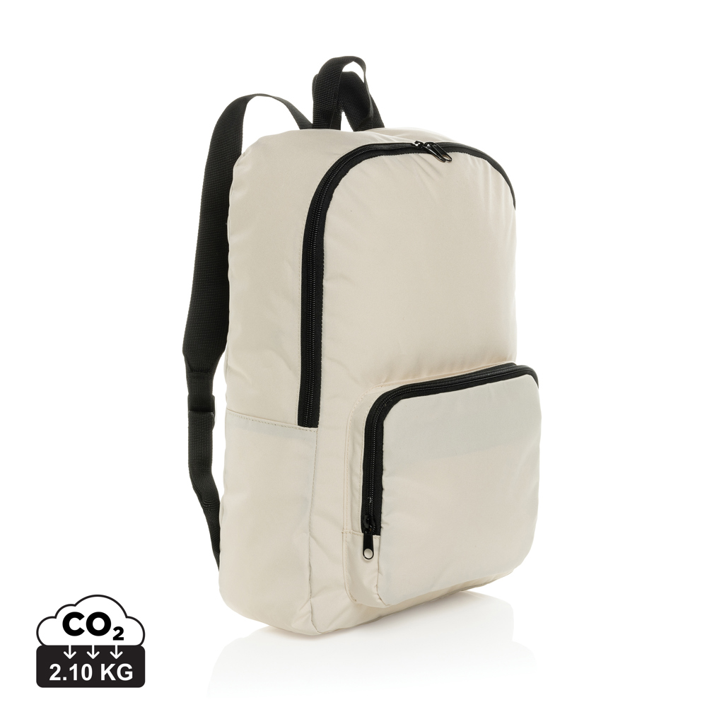Sac à dos beige avec fermetures noires