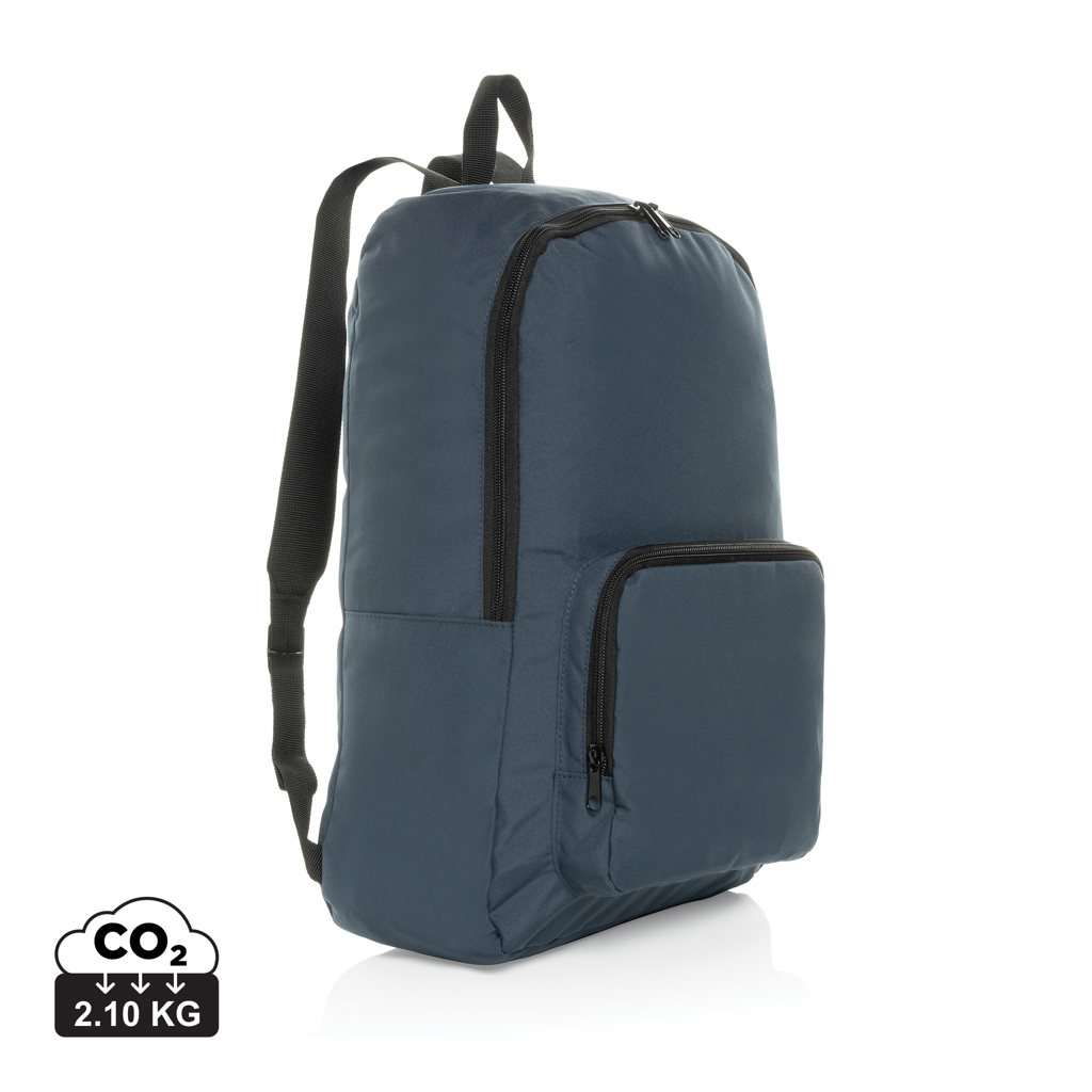 Sac à dos bleu avec poche avant zippée