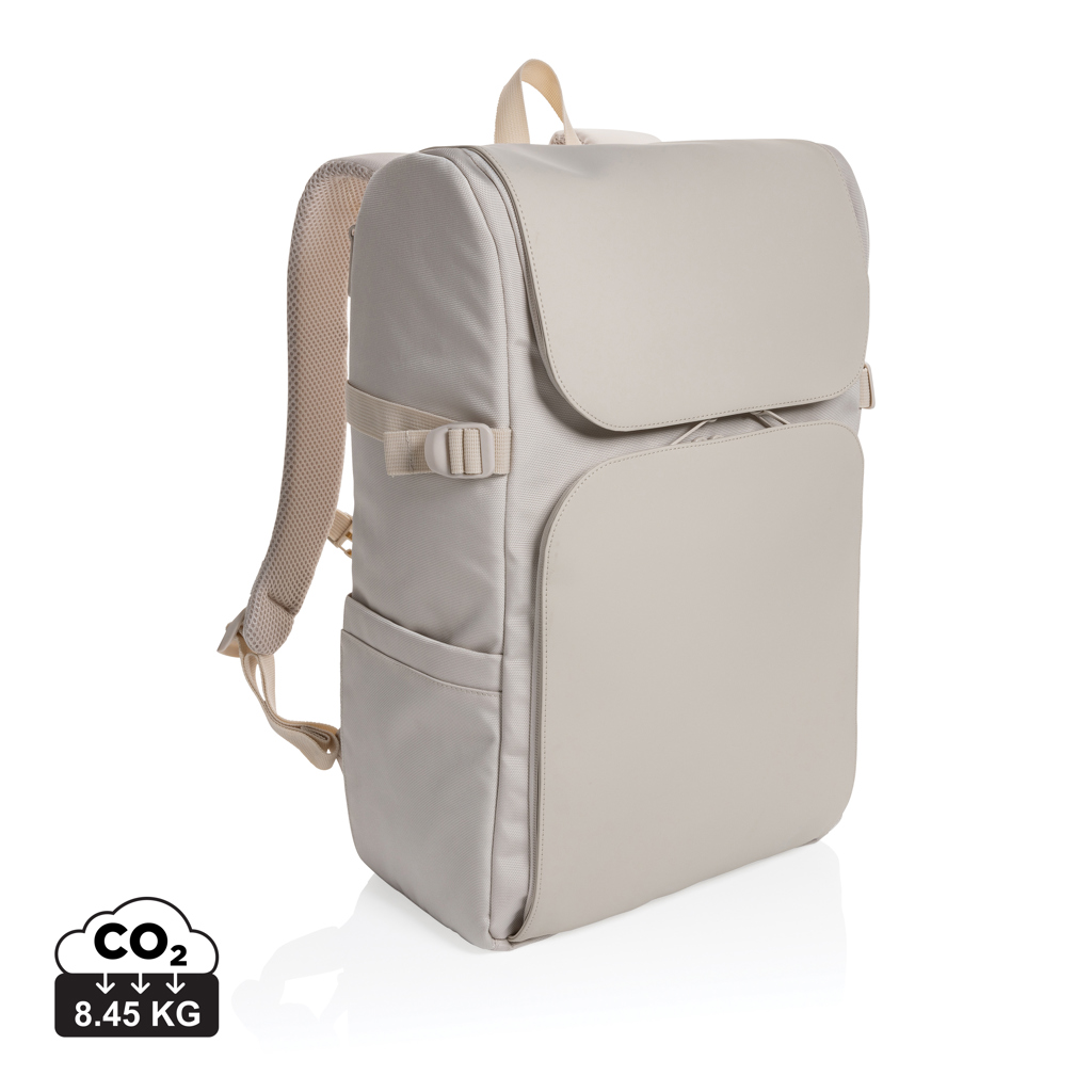 Sac à dos beige minimaliste avec rabat
