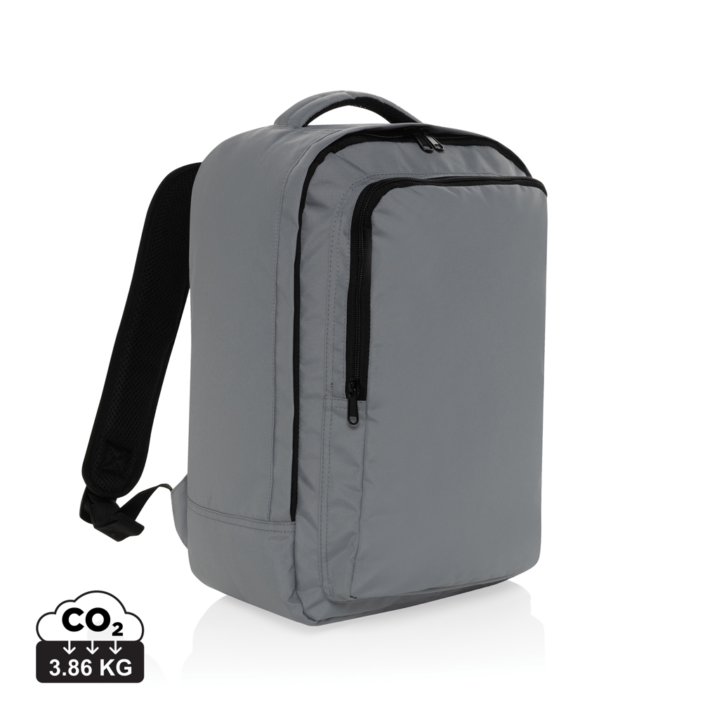 Sac à dos gris minimaliste avec fermetures noires