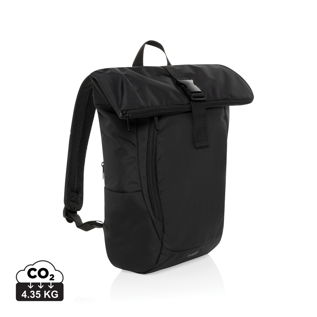 Sac à dos noir roll-top minimaliste
