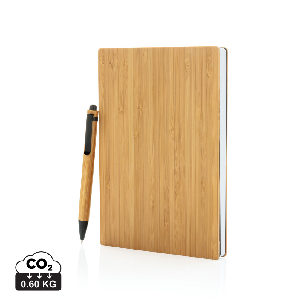 Carnet en bambou avec stylo assorti