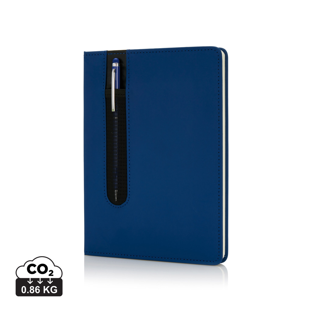 Carnet bleu avec stylo intégré