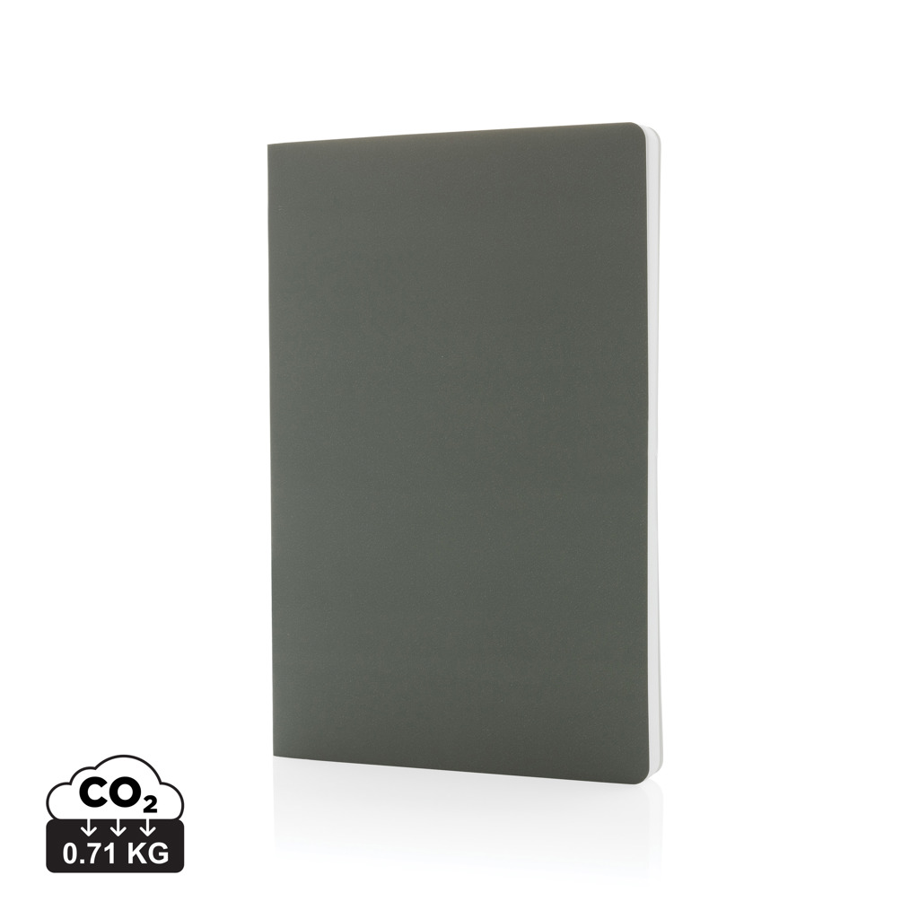 Carnet vert minimaliste sur fond blanc