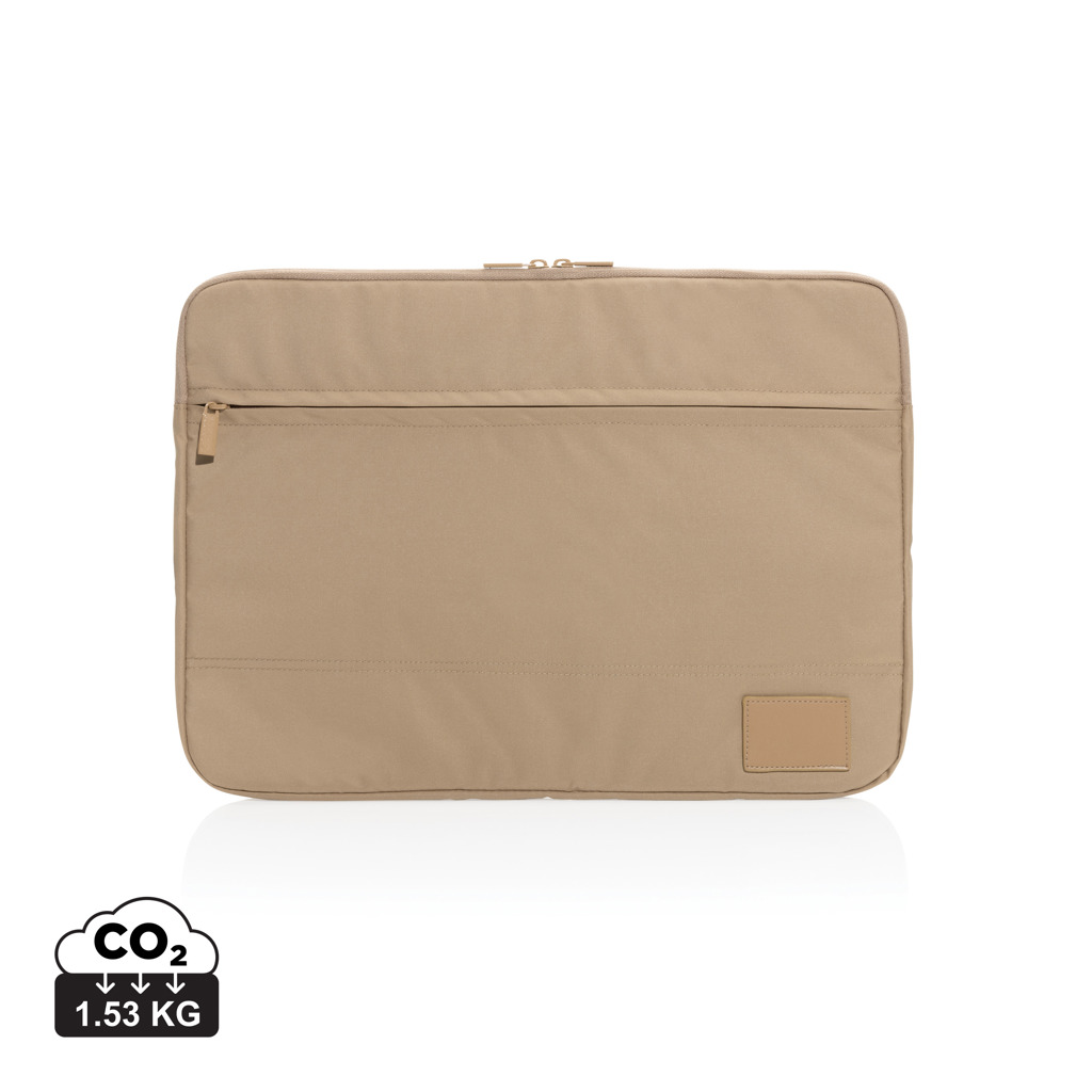 Housse d’ordinateur portable beige avec poche zippée