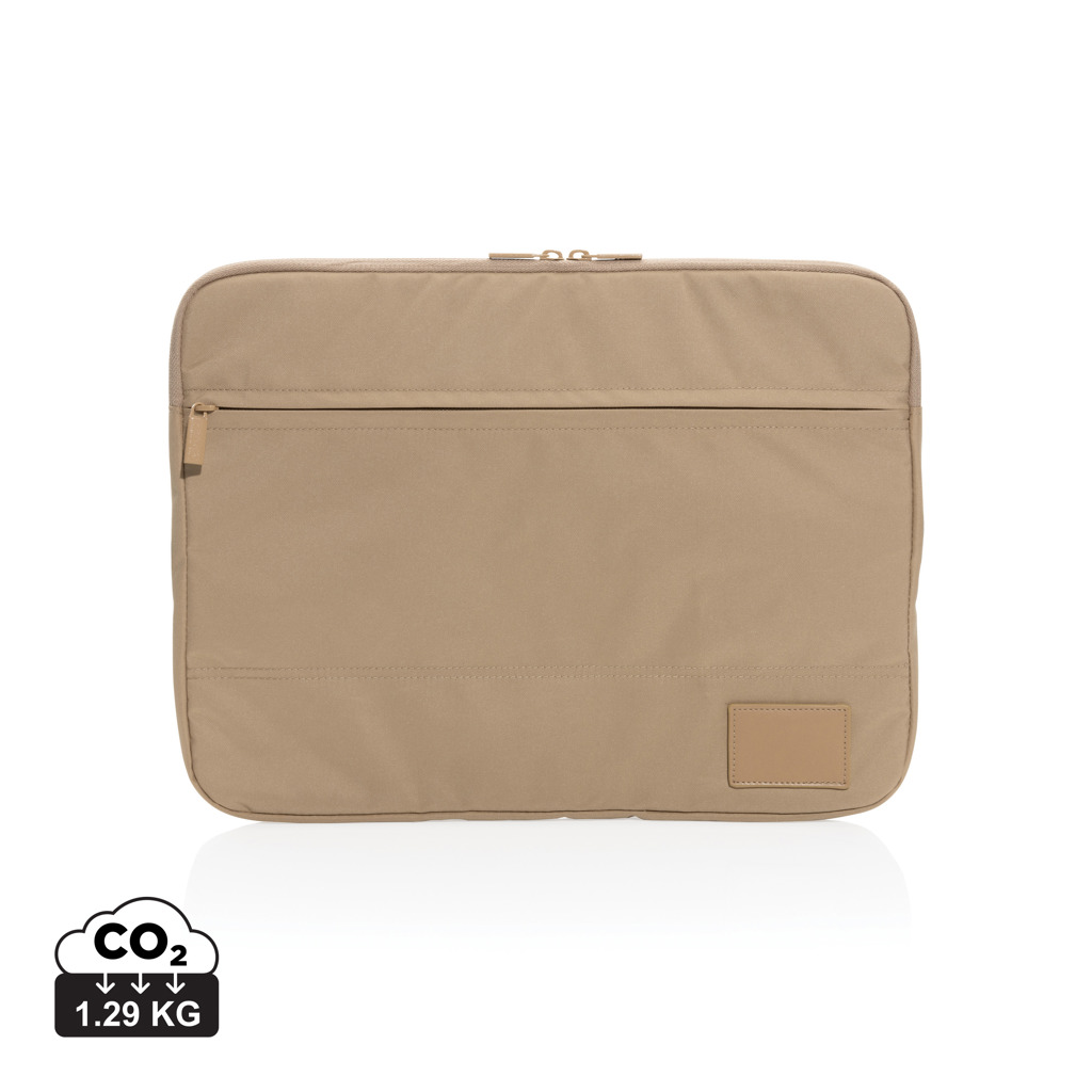 Housse d’ordinateur portable beige avec poche zippée