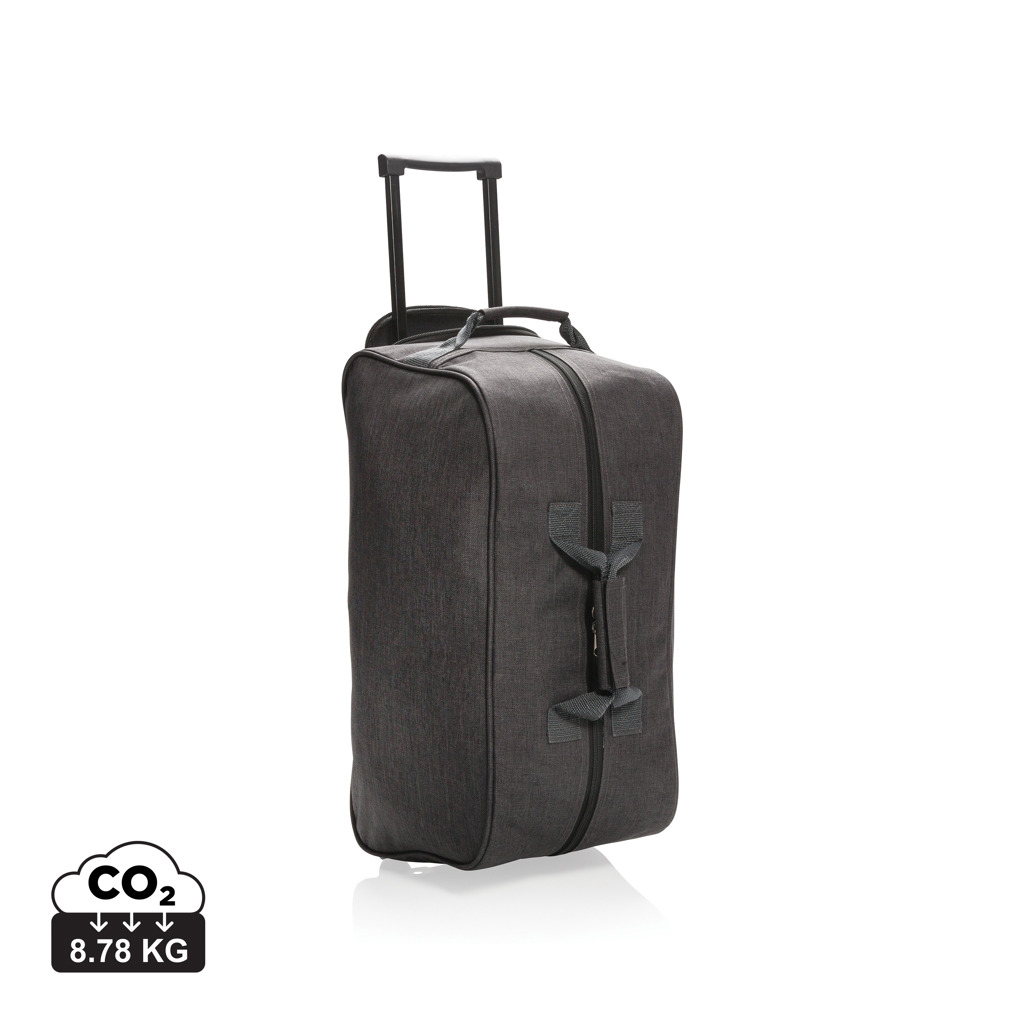 Valise cabine grise à roulettes avec poignée télescopique