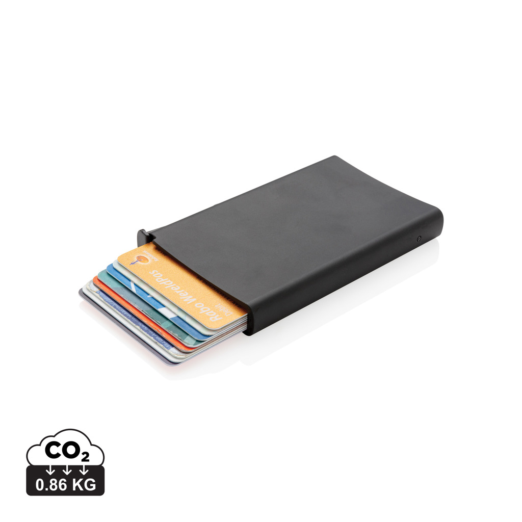 Porte-cartes noir compact avec cartes bancaires