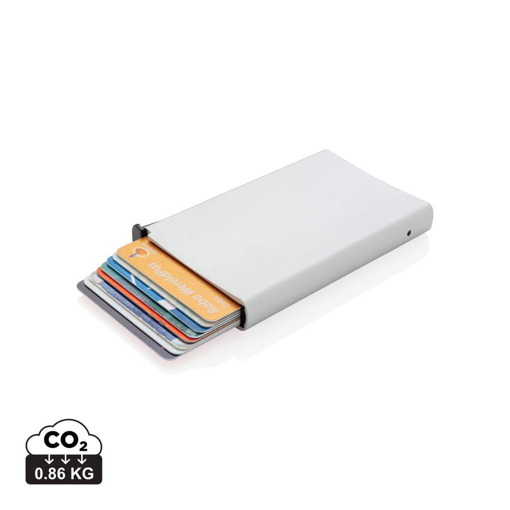 Porte-cartes minimaliste gris avec cartes bancaires