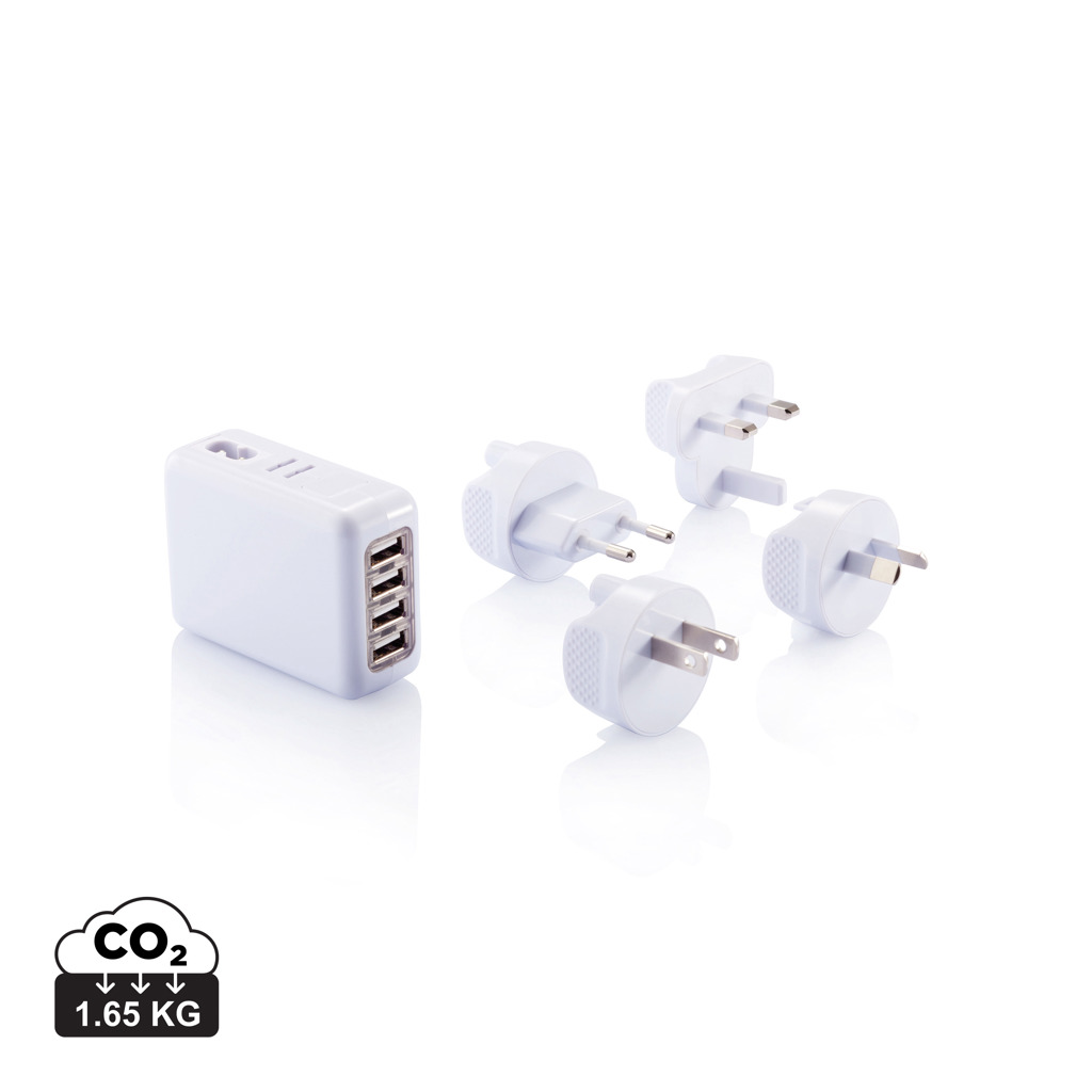 Chargeur USB multiprise avec adaptateurs internationaux